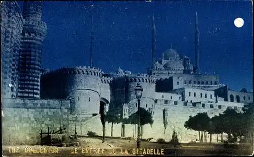 Mondschein Ak Cairo Kairo Ägypten, Entree de la Citadelle