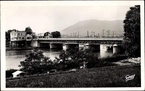 Ak Hendaye Pyrénées-Atlantiques, Le Pont routier international france espangnol