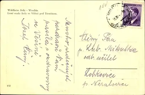 Ak Věšín Weschin Mittelböhmen, Waldheim Brdy, Truppenübungsplatz