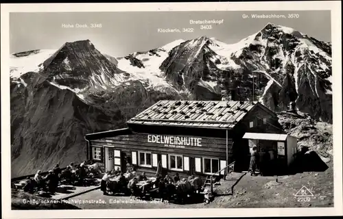 Ak Fusch an der Großglocknerstraße in Salzburg, Edelweißhütte, Edelweißspitze