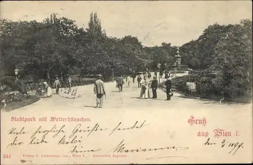 Ak Wien 1 Innere Stadt, Stadtpark mit Wetterhäuschen