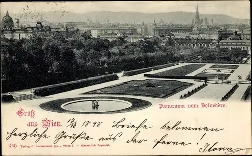 Ak Wien 3, Panorama vom Belvedere