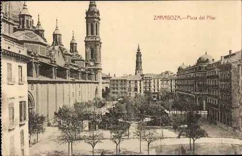 Ak Zaragoza Saragossa Aragonien, Plaza del Pilar