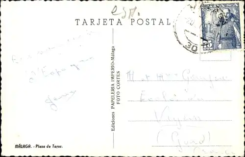 Ak Málaga Andalusien Spanien, Plaza de Toros