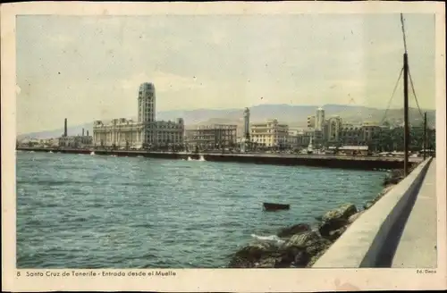 Ak Santa Cruz de Tenerife Teneriffa Kanarische Inseln Spanien, Entrada desde el Muelle