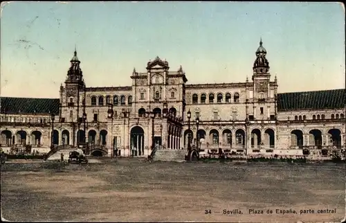 Ak Sevilla Andalusien, Plaza de Espana, parte central