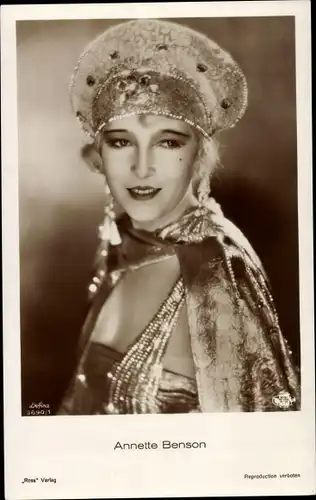 Ak Schauspielerin Annette Beson, Portrait