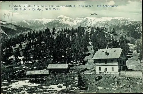 Ak Semmering in Niederösterreich, Sonnwendstein, Friedrich Schüler Alpenhaus, Schneealpe, Raxalpe