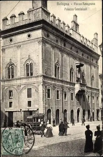 Ak Bologna Emilia Romagna, Piazza Ravegnana, Palazzo Cenciaiuoli