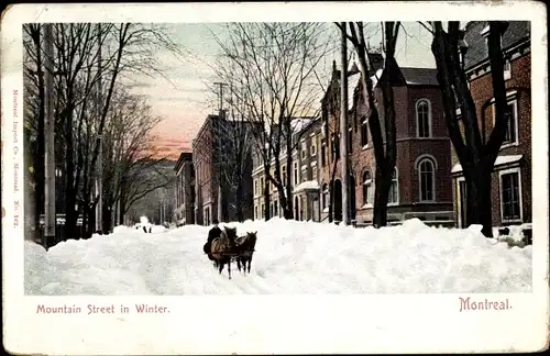 Ak Montreal Quebec, Mountain Street in Winter