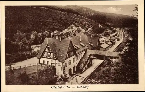 Ak Oberhof im Thüringer Wald, Bahnhof, Gleisansicht