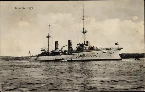 Ak Deutsches Kriegsschiff, SMS Freya, Großer Kreuzer