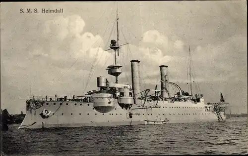 Ak Deutsches Kriegsschiff, SMS Heimdall, Küstenpanzerschiff, Kaiserliche Marine