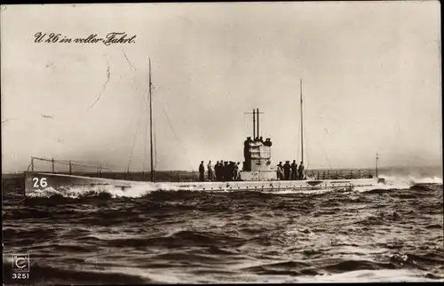 Ak Deutsches U Boot, Unterseeboot, SM U 26