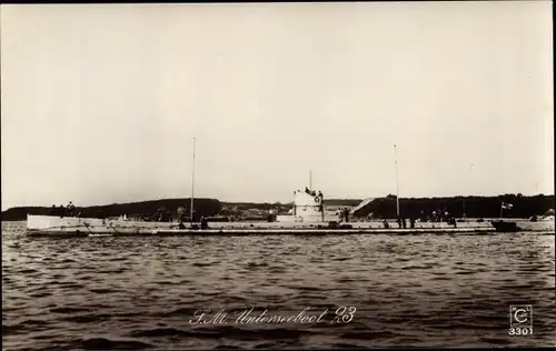 Ak Deutsches U Boot, Unterseeboot, SM U 23, Kaiserliche Marine