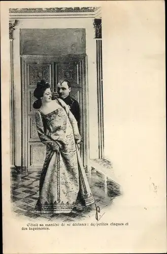 Ak Napoleon mit geliebter Frau, Schauspieler, Szene, Liebe