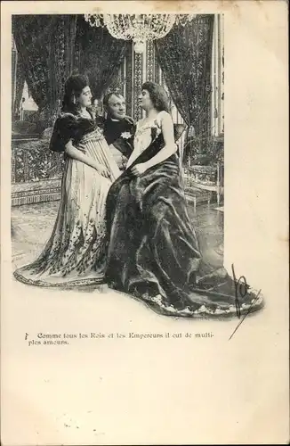 Ak Napoleon mit zwei Frauen, Schauspieler, Szene