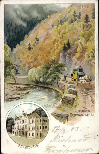 Künstler Litho Kretschmar, O., Bad Blankenburg, Schwarzatal in Thüringen, Chrysopras