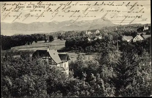 Ak Pöcking am Starnberger See Oberbayern, Ortsansicht, Alpen