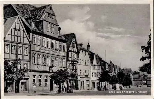 Ak Friedberg in Hessen, Stadtansicht mit Gasthaus