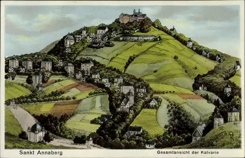 Ak Góra Świętej Anny Sankt Annaberg Oberschlesien, Gesamtansicht der Kalvarie