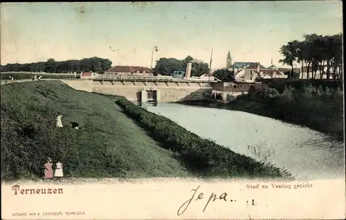 Ak Terneuzen Zeeland Niederlande, Stad en Vesting gezicht