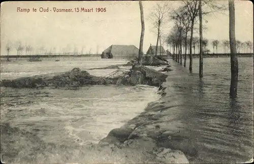 Ak Oud Vossemeer Zeeland Niederlande, Ramp, 13. März 1906
