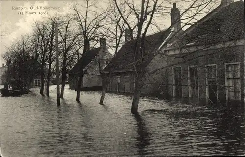 Ak Oud Vossemeer Zeeland Niederlande, Ramp, 13. März 1906