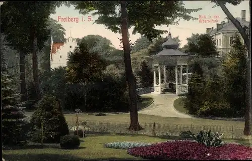 Ak Freiberg in Sachsen, Blick in den Albert-Park