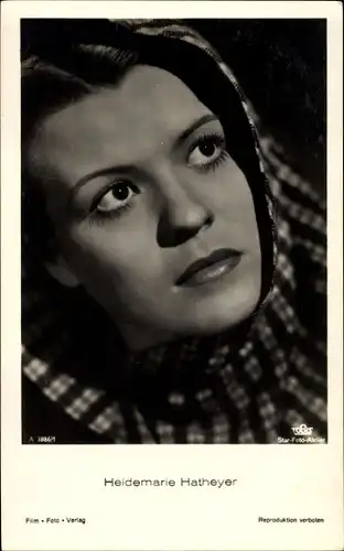 Ak Schauspielerin Heidemarie Hatheyer, Portrait