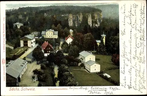Ak Bad Schweizermühle Rosenthal Bielatal in Sachsen, Ortsansicht