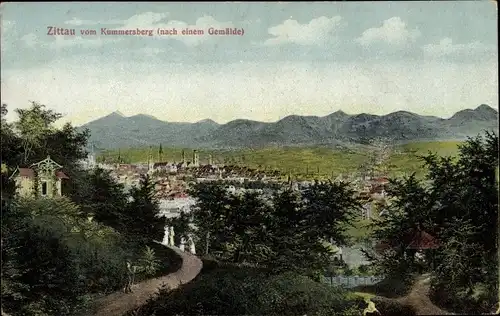 Ak Zittau in Sachsen, Blick vom Kummersberg