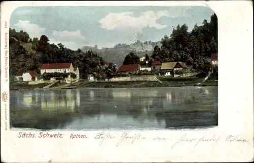 Ak Rathen an der Elbe Sächsische Schweiz, Elbufer