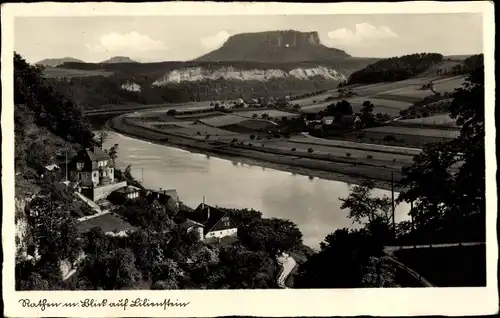 Ak Kurort Rathen im Elbsandsteingebirge, Blick auf Lilienstein, Elbe