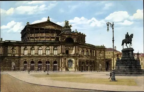 Ak Dresden Altstadt, Opernhaus, Reiterdenkmal