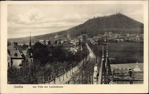 Ak Görlitz in der Lausitz, Am Fuße der Landeskrone