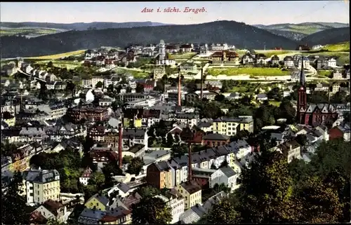 Ak Aue im Erzgebirge Sachsen, Panoramablick auf die Stadt