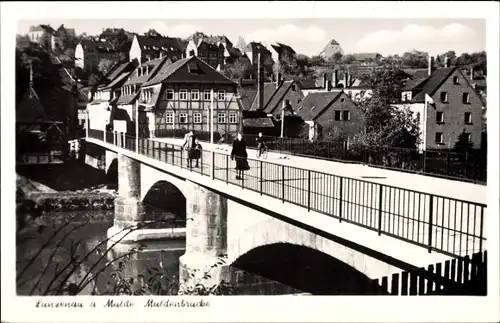 Ak Lunzenau in Sachsen, Muldenbrücke