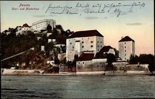 Ak Passau in Niederbayern, Ober- und Niederhaus