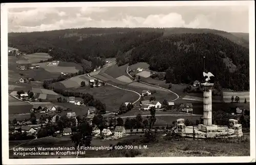 Ak Warmensteinach Oberfranken Bayern, Kriegerdenkmal u. Kropfbachtal