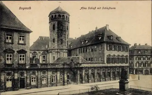 Ak Bayreuth in Oberfranken, altes Schloss mit Schlossturm