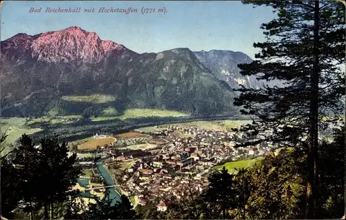 Ak Bad Reichenhall in Oberbayern, Panorama mit Hochstauffen