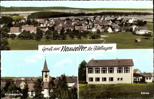 Ak Neuweiler im Schwarzwald, Panorama, Kirche, Schule