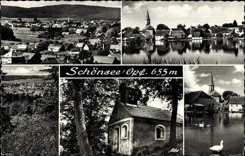 Ak Schönsee Oberpfalz, Teilansichten vom Ort