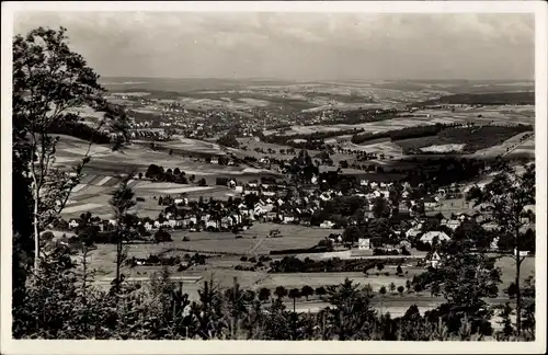 Ak Erlbach im Vogtland Sachsen, Blick vom Kegelberg auf den Ort, Markneukirchen