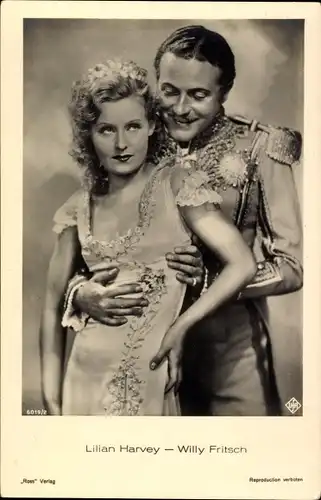 Ak Schauspieler Lilian Harvey und Willy Fritsch, Portrait
