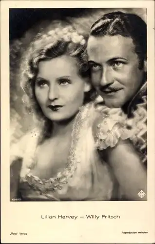 Ak Schauspieler Lilian Harvey und Willy Fritsch, Portrait