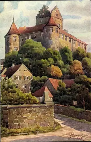 Künstler Ak Marschall V., Meersburg am Bodensee, Schloss