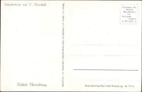 Künstler Ak Marschall V., Meersburg am Bodensee, Schloss