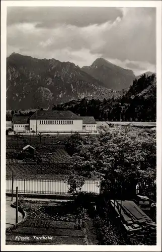 Ak Füssen, Blick auf die Turnhalle